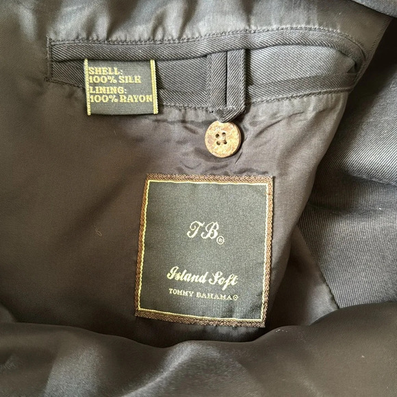 Tommy Bahama Extra Soft 100% Silk Sport Jacket Blazer Black Size large - Picture 4 of 8